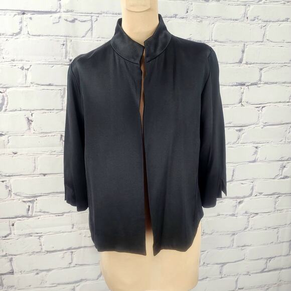 Eileen Fisher 100% Silk Bolero Jacket Womens S Classic Formal Corpcore - Picture 1 of 7